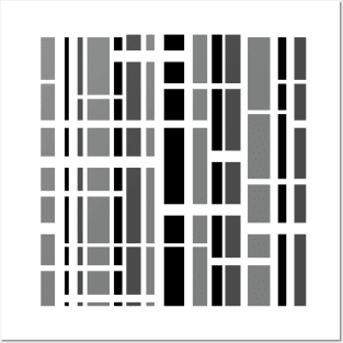 monochrome rectangural pattern Posters and Art